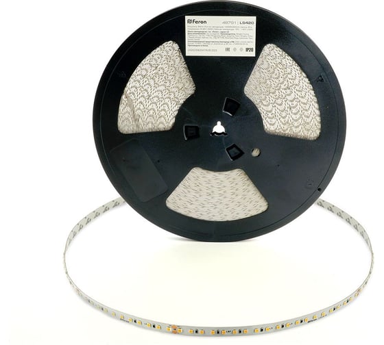 Светодиодая стабилизированная лента FERON 120smd(2835)/м 8вт/м 48v 40000x10x1.22мм 3000к, ip20 ls420 , 48791
