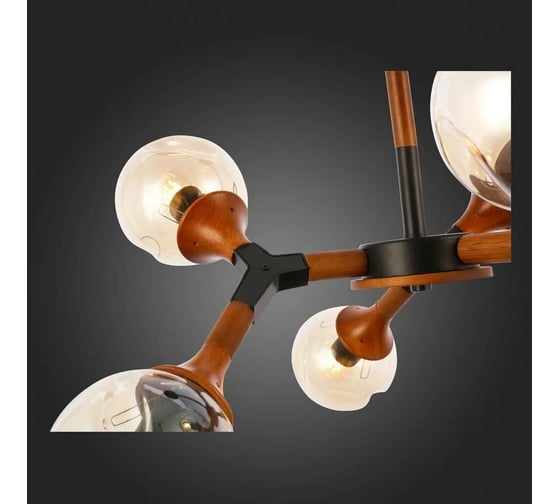 Потолочная люстра ALMA LIGHT e27 6x60w темное дерево, ALC00038BG-MK1-E27.6x60W