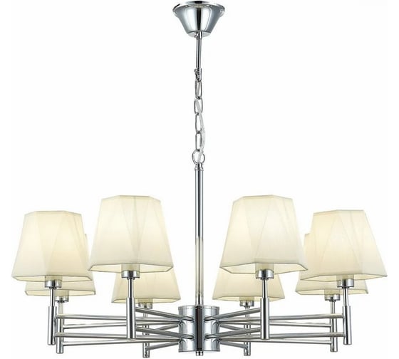 Подвесная люстра ALMA LIGHT хром/белый e14 8x40w, ALP00030CH-MK1-E14.8x40W