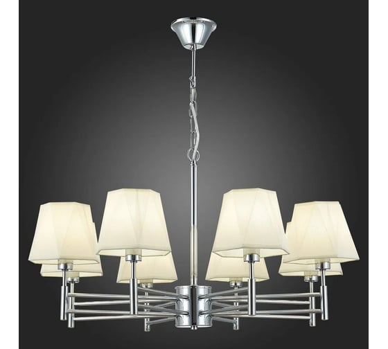 Подвесная люстра ALMA LIGHT хром/белый e14 8x40w, ALP00030CH-MK1-E14.8x40W