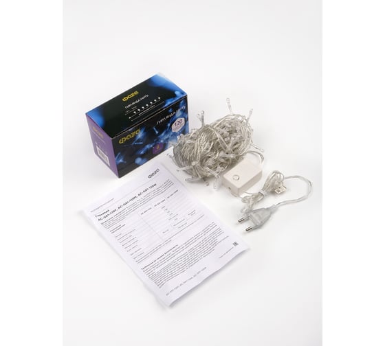 Гирлянда ФАZА AC-G01-120W, 120 бел LED, 12.8 м, 8 реж, 220В 5047679