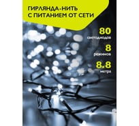 Гирлянда ФАZА AC-G02-80W, 80 бел LED, 8.8 м, 8 реж, 220В 5047716