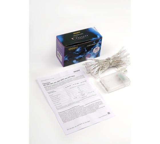 Гирлянда ФАZА DC-G01-80W, 80 бел LED, 7.8 м, 8 реж, 3xAA (не в компл.) 5047778