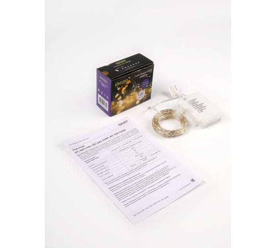 Гирлянда ФАZА DC-G03-120Y, 120 желт microLED, 12.1 м, 8 реж, 3xAA (не в компл.) 5047792