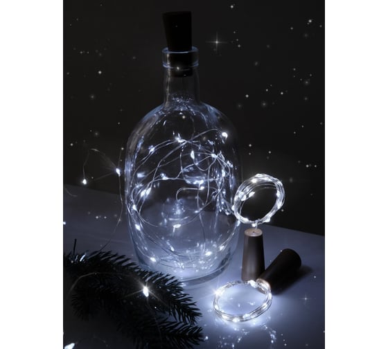 Гирлянды ФАZА DC-G04-20WS4, комплект 4 шт, Пробки, бел, 20 LED, 3xAG13 (в компл.) 5047952