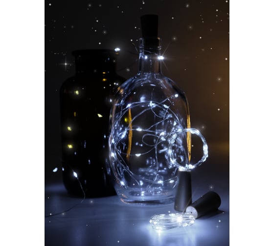 Гирлянды ФАZА DC-G04-20WS4, комплект 4 шт, Пробки, бел, 20 LED, 3xAG13 (в компл.) 5047952