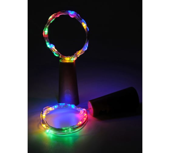 Гирлянды ФАZА DC-G04-20MS4, комплект 4 шт, Пробки, мульт, 20 LED, 3xAG13 (в компл.) 5047938