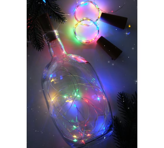 Гирлянды ФАZА DC-G04-20MS4, комплект 4 шт, Пробки, мульт, 20 LED, 3xAG13 (в компл.) 5047938