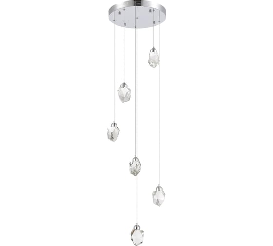 Подвесной светильник ST luce хром/прозрачный led 6x3w 3000k, SL6114.103.06