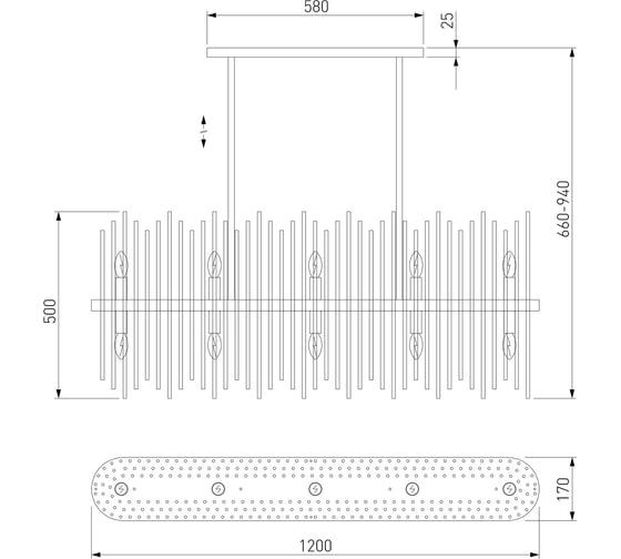 Подвесной светильник Bogate's с хрусталем 486/10 a065772