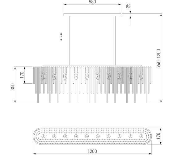 Подвесной светильник Bogate's с хрусталем 487/10 a065773
