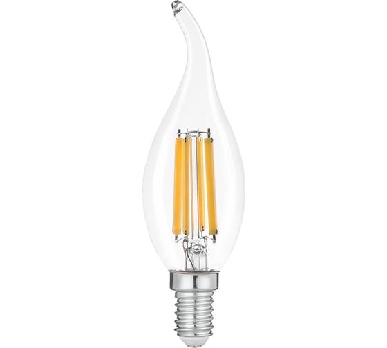 Светодиодная лампа General Lighting Systems Филамент прозрачный E14 15Вт 1100Лм 6500К Холодный белый Свеча на ветру GLDEN-CWS-15-230-E14-6500 661427 1