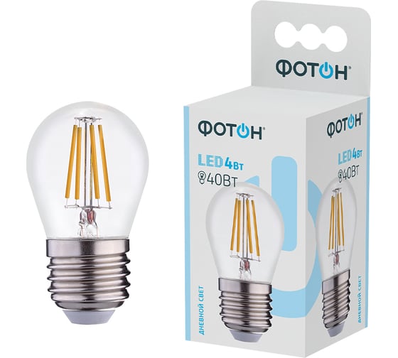 Светодиодная лампа ФОТОН LED FL P45 4W E27 4000K, 10 шт, 23414