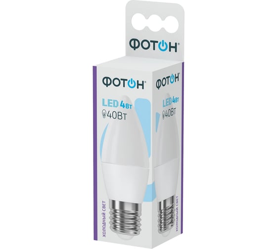 Светодиодная лампа ФОТОН LED B35 4W E27 6500K, 10 шт, 23397