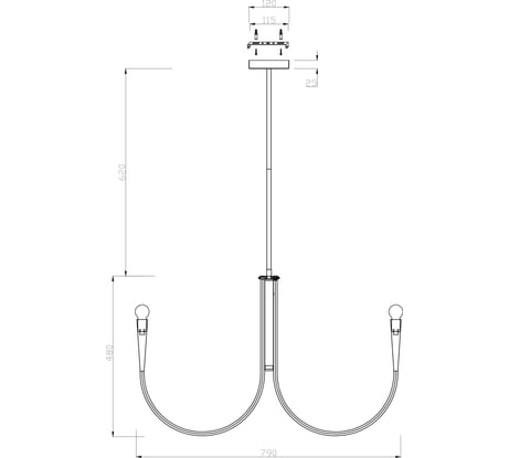 Подвесной светильник Freya branches 8хe14x40w металл никель FR5253PL-08N