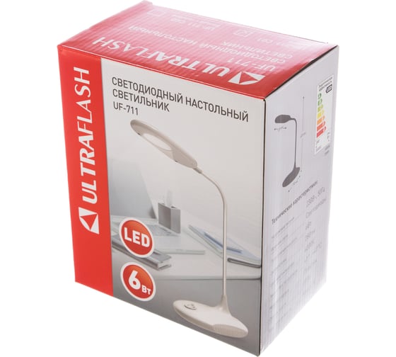 Настольный светильник Ultraflash UF-711 C01 белый Led  6Вт 13779