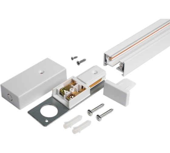 Однофазный шинопровод Jazzway L-1000мм PTR 1M-WH накладной/подвесной для трекового освещения белый 5026346