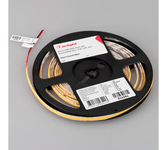 Светодиодная лента Arlight COB-X320-8mm 24V Warm3500 5м 044584