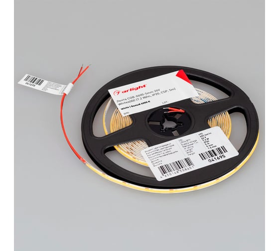 Светодиодная лента Arlight COB-X400-5mm 24V White6000 5м 041695
