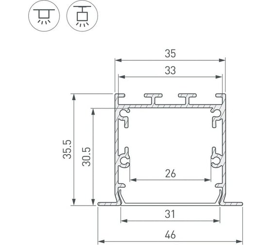 Профиль Arlight LINIA49-F-S-2000 WHITE 2м 041876