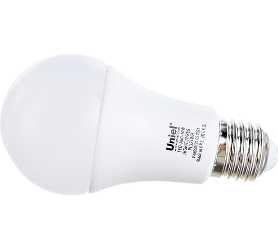 Светодиодная лампа Uniel LED-A60-10W/RGB/E27/REG PLS21WH с ИК сенсором UL-00006530