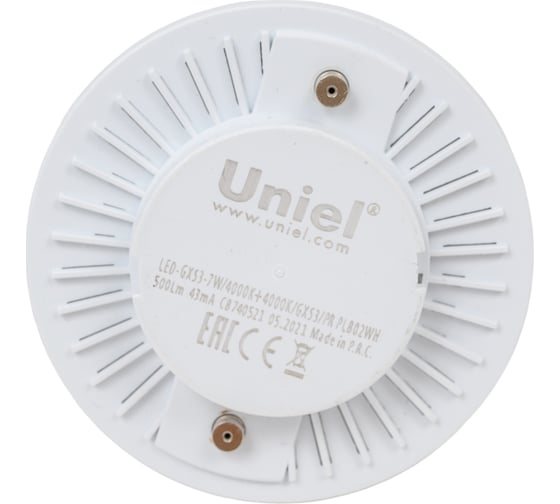 Светодиодная лампа Uniel LED-GX53-7W/4000K+4000K/GX53/PR PLB02WH призма UL-00006498