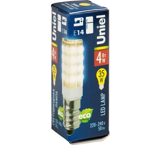 Светодиодная лампа для холодильников и швейных машин Uniel LED-Y16-4W/WW/E14/CL PLZ04WH UL-00000179
