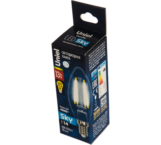 Светодиодная Лампа Uniel LED-C35-13W/4000K/E14/CL PLS02WH UL-00005900