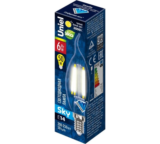 Светодиодная лампа Uniel LED-CW35-13W/4000K/E14/CL PLS02WH UL-00005904