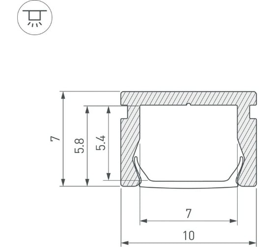 Профиль Arlight PIK-1007-2000 ANOD BLACK 2м 045492