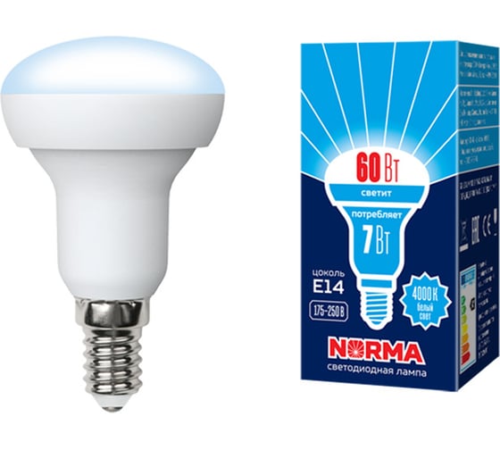 Светодиодная лампа Volpe Форма рефлектор, матовая LED-R50-7W/NW/E14/FR/NR UL-00003844
