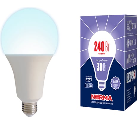 Светодиодная лампа Volpe LED-A95-30W/6500K/E27/FR/NR Форма "A", матовая Серия Norma UL-00005606
