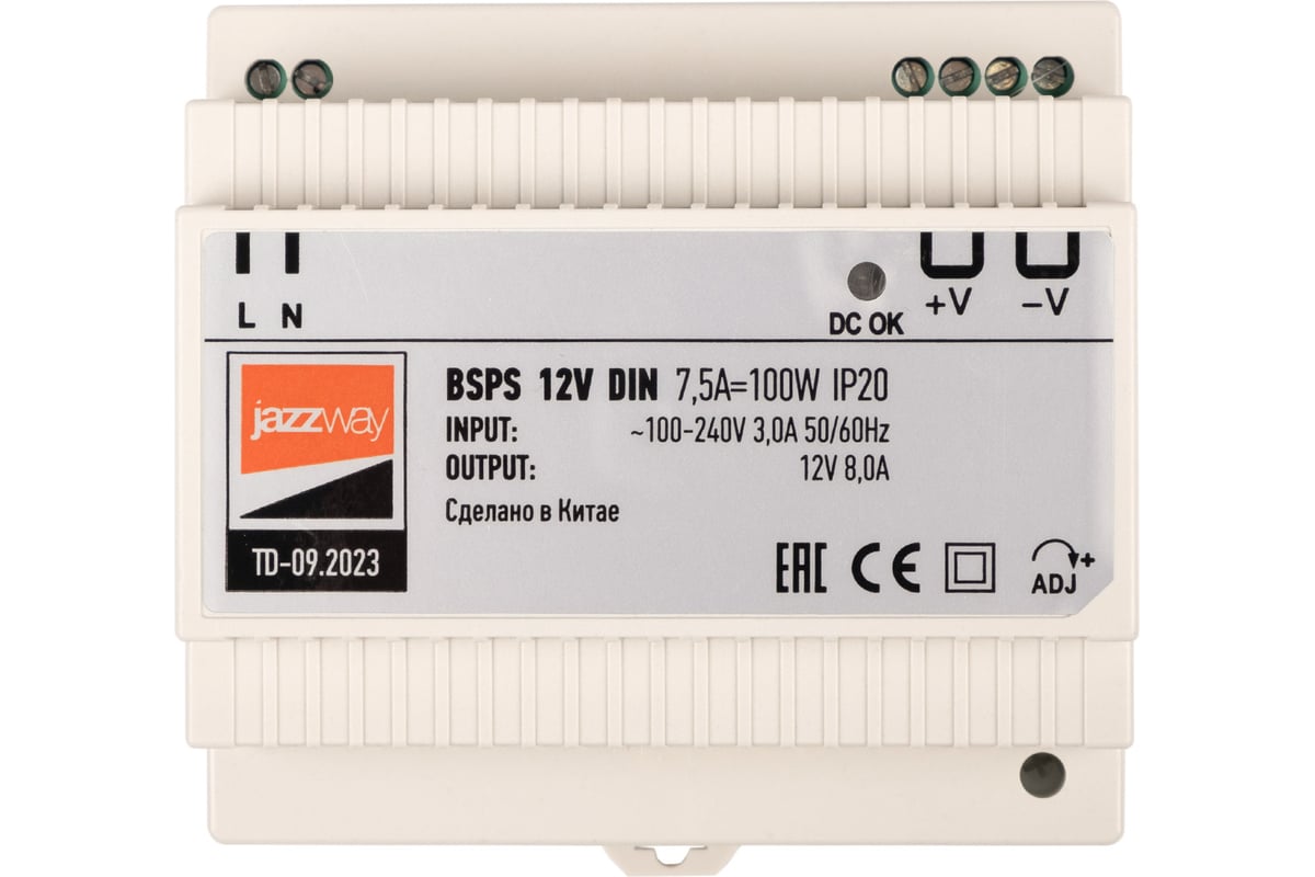 Блок питания для светодиодной ленты Jazzway с установкой на DIN-рейку ...