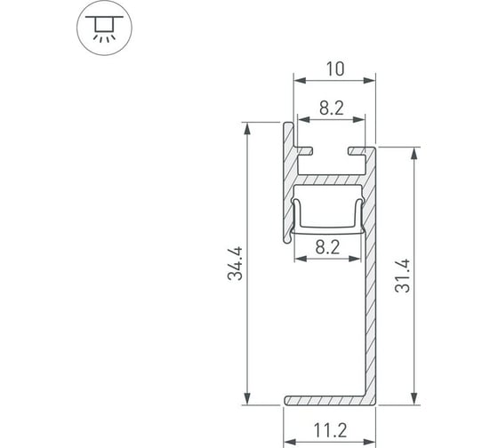 Профиль Arlight PLINTUS-H35-F-2000 BLACK 2м 043599