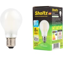 Светодиодная филаментная лампа Sholtz A60 8Вт E27 4000К матовая FOB5102