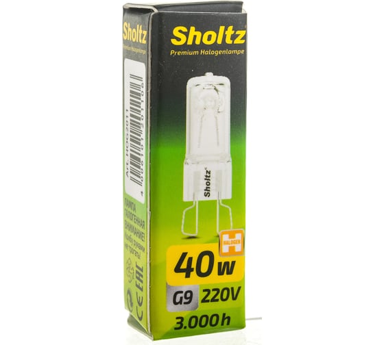 Галогенная лампа Sholtz G9 40Вт 2800K 220В HOG2011