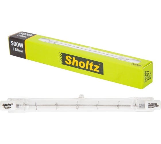 Галогенная линейная лампа Sholtz R7s 500Вт J118мм 2800K 220В DIMM HOJ2022