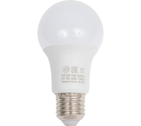 Светодиодная лапма Very груша A60, 15Вт, 6500К, E27, (шт.) 89-1-27-156