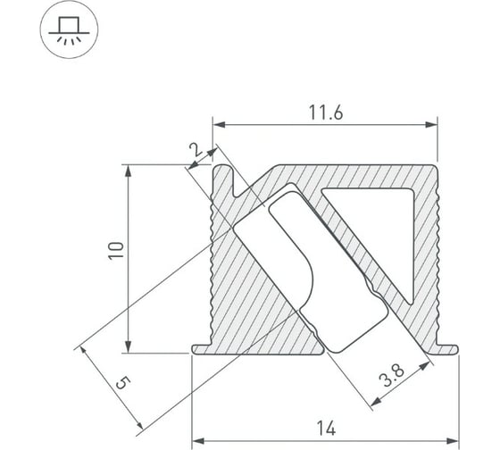 Профиль Arlight SL-BEVEL-H10-F14-2000 ANOD BLACK 2м 044084