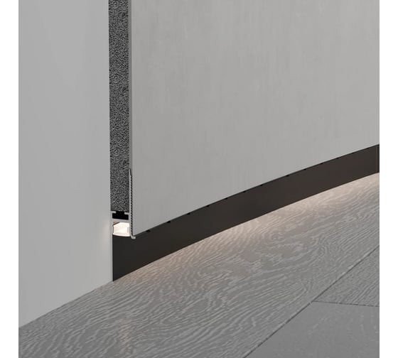 Профиль Arlight PLINTUS-FANTOM-BENT-H20-SIDE-2000 BLACK 2м 043673