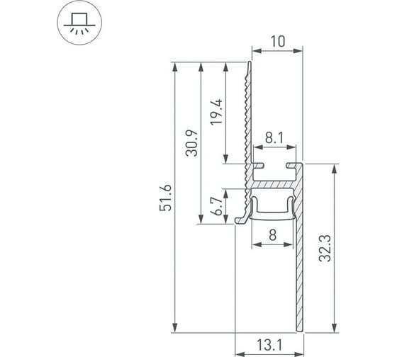Профиль Arlight PLINTUS-FANTOM-BENT-H20-SIDE-2000 BLACK 2м 043673
