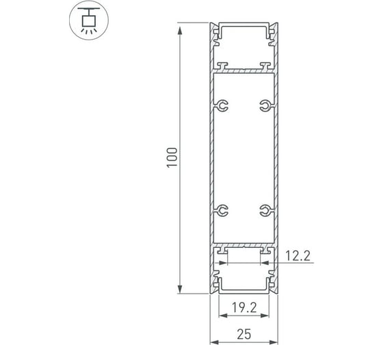 Профиль Arlight SL-LINE-25100-DUAL-2500 WHITE 2,5м 043112