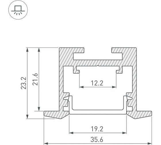 Профиль Arlight SL-LINE-3523-F-2500 WHITE 2,5м 043117