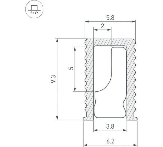 Профиль Arlight SL-MINI-6-H9-2000 ANOD BLACK 2м 044082