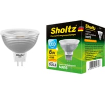 Светодиодная лампа Sholtz MR16 6Вт GU5.3 3000K 220В, стекло LMR3178