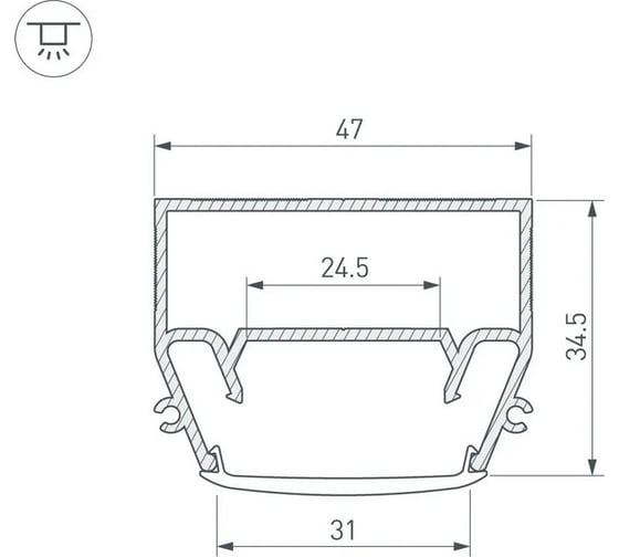 Профиль Arlight STRETCH-S-35-CEIL-CENTER-2000 2м 040699