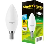Светодиодная лампа Sholtz свеча 9Вт E14 2700К 220В LEC3129
