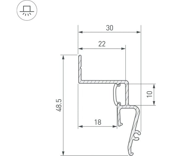 Профиль Arlight STRETCH-SHADOW-2000 WHITE 2м 042559