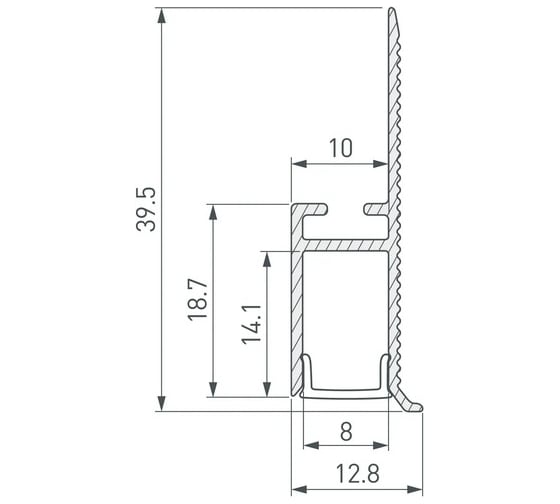 Профиль Arlight WALL-FANTOM-BENT-W10-SIDE-2000 ANOD 2м 043694
