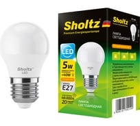 Светодиодная лампа Sholtz шар 5Вт E27 3000К 220В LEB3021
